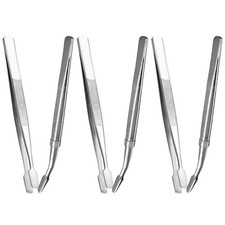 6 Pcs Stainless Steel Stamp Tweezers Hobby Durable Plated Philately