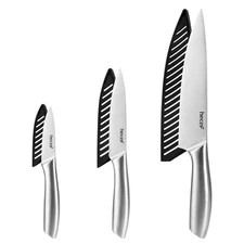 3PCS Kitchen Knife Set Ultra Sharp Stainless Steel Satin Finish Blade Chef Knife