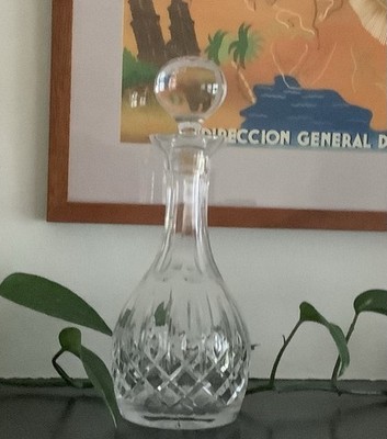 VTG 13  Glass Decanter Clear Cut Etched Unmarked Whiskey Wine Liquor Spirits