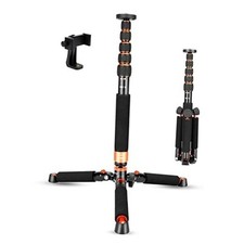 Camera Aluminum Monopod with Metal Tripod Base.6 Sections 46-177cm/18 Orange