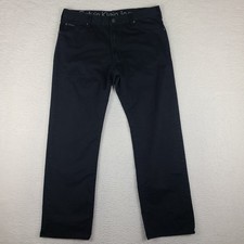 Calvin Klein Jeans Mens 36x32 Black Wash Straight Cut 100 Cotton