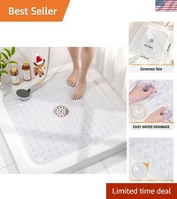 Bath Mat Non Slip Shower Mat Anti Slip Drain Safe Soft PVC 24x24