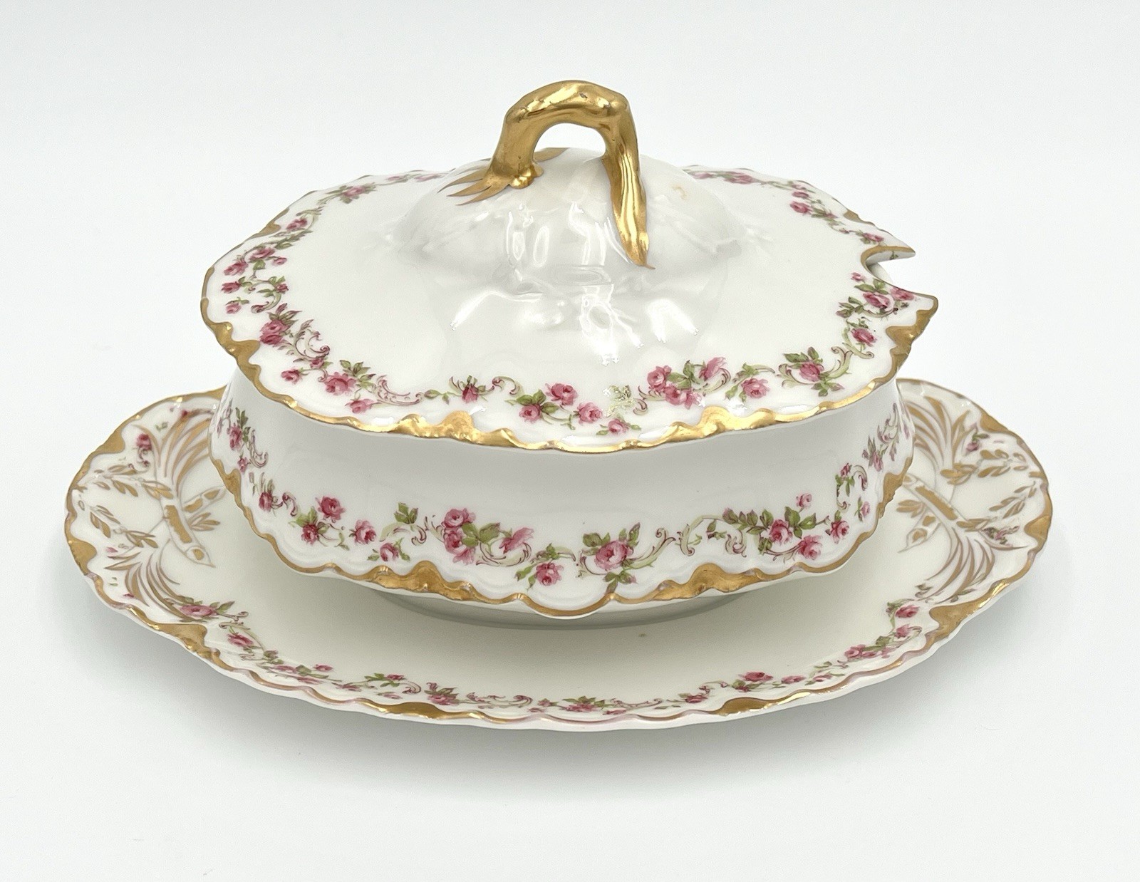 Haviland & Co. Limoges France Schleiger 975 Covered Sauce Tureen French Antique