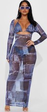 Summers In Tulum Mesh 3 Piece Sunsuit Set - D...