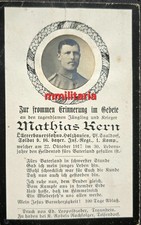 Sterbebild WWI Soldat Holzhausen 1.Komp. Inf. Regt.16 Echtfoto Langemark Belgien