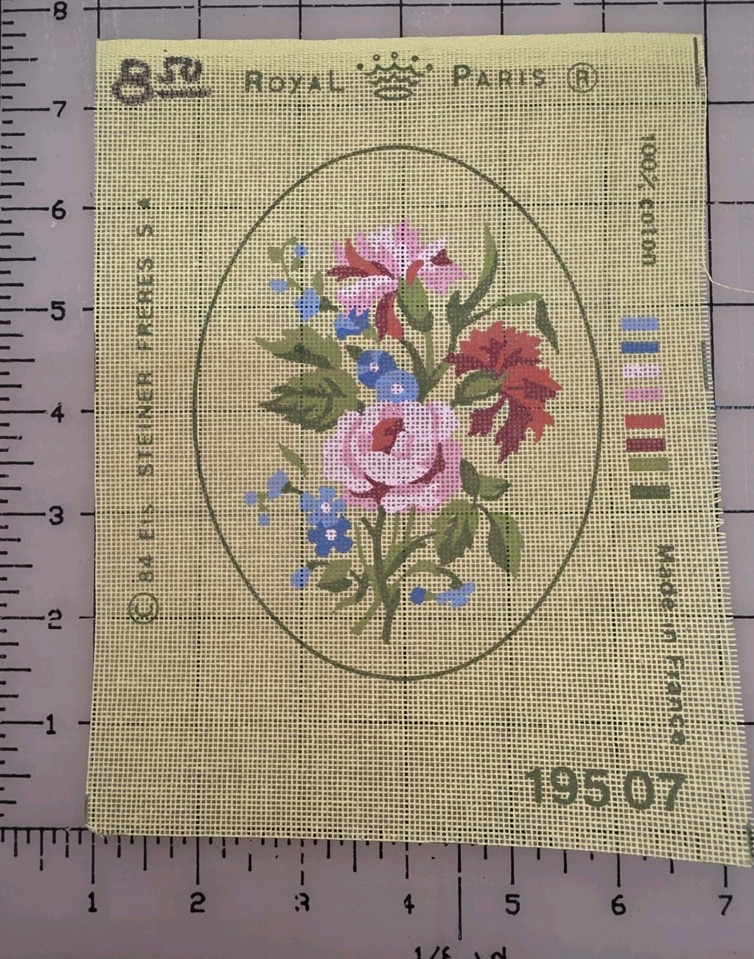 Royal Paris Printed Needlepoint Canvas,  Oeillets No. 195-07