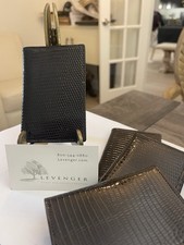 Levenger Dark Brown Lizard Card Wallet