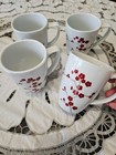 4 Corelle Coordinates Porcelain Hanami Garden Coffee Mug Cup red flowers square — photo 2