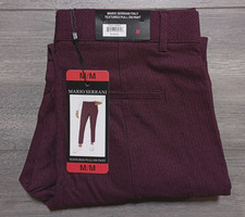 Mario Serrani Textured Pull On Pant Womens Medium Burgundy Ankle
