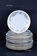 Servizio Di Piatti Ceramica Galvani Con Disegno Dorato Da 6 Persone 22 Pezzi