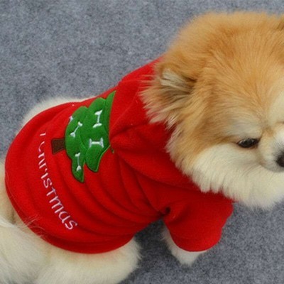 Christmas Pet Dog Fleece Winter Warm Jumper Jacket Coat Sweater Puppy Cat Top US