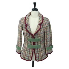 CHANEL Jacket Tweed Multicolor CC Auth 178546V