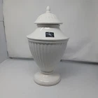 Vintage Haeger Ivory Urn Jar with Lid, Empire Collection, 14 In Tall, 2004