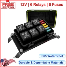 12V DC Auto Waterproof Fuse Relay Box 5-Pin 6 ATC/ATO Fusible Holder and Bosch