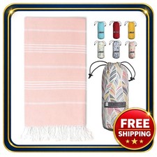 Beach Towel Turkish 39 x 71 Sand-Free Quick Dry Travel Bag