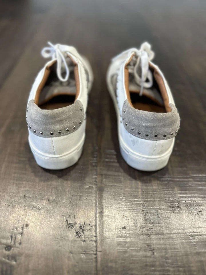 Steve Madden Annita Sneaker Leather Reptile Snakeskin Studs 8 Tennis Shoe - Image 4 of 4