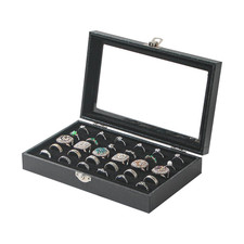 Ring Organizer Box 30 Slots Jewelry Storage Case Travel Ring Holder Black