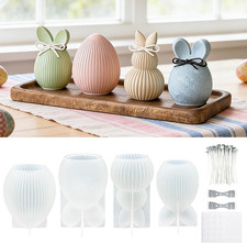 Stampi in Silicone per Conigli Pasquali,4 Pezzi Stampo in Silicone Coniglietto P
