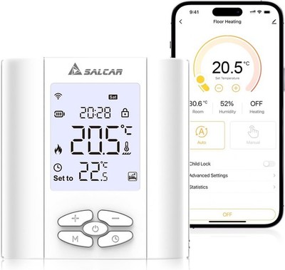 SALCAR Heizungsthermostat T5W WLAN WiFi Tuya programmierbar Batterie inkl.