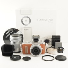 9,658 Shots / OLYMPUS PEN E-PL8 Brown 14-42mm 40-150mm In Box from Japan 11846