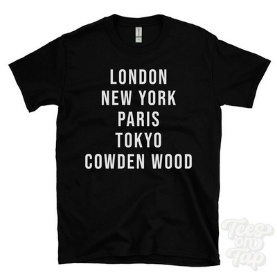 LONDON NEW YORK PARIS TOKYO COWDEN WOOD LUSTIGES T-SHIRT Kelty Fife Schottland