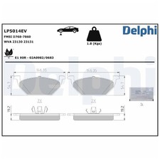 Delphi Bremsbelagsatz Bremsklötze vorne 5C0698151B 1S0698151 5C0698151 | 595383