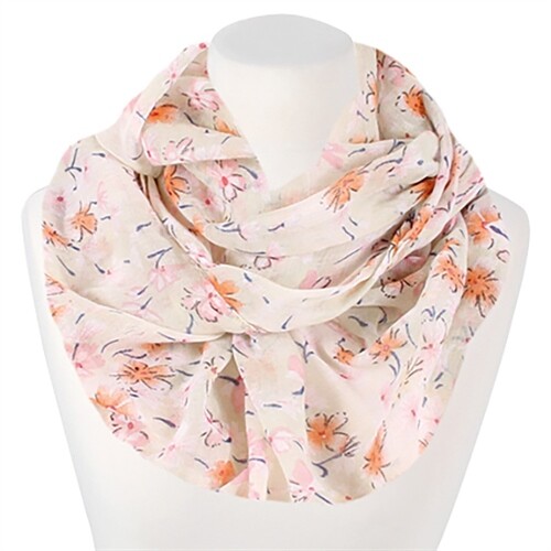 Шарф-петля, шарф-трубка, женский летний тонкий цветочный шарф бесконечности XXL Autiga
