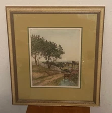 Vintage Framed Hand Colored Engraving Print, RURAL LIFE - W. King Ambler