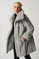 Joseph Ribkoff 233900 Size Xxl Faux Fur Reversible Silver Coatoriginal Price£345
