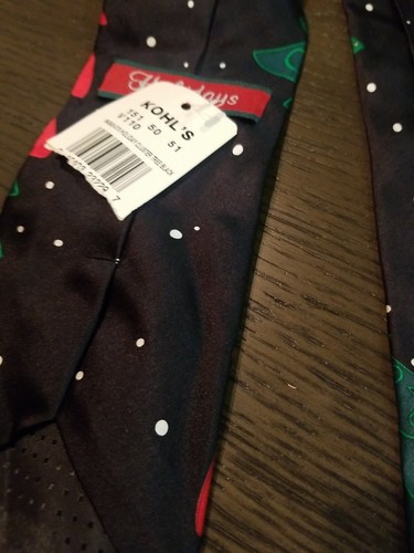 Men's CHRISTMAS Singing Tree Musical black/Red Holiday silk Necktie Tie - Picture 4 of 6