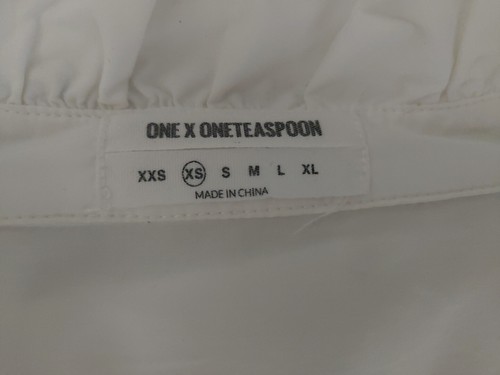 ONE X ONETEASPOON Good Times Feel Good White Cotton Women's Shirt Size XS - Picture 8 of 8