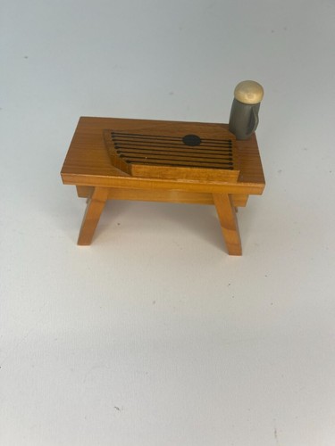Erzgebirgische Vokskunst miniatura cítara arpa cerveza piedra mesa de madera coleccionar - Imagen 6 de 8