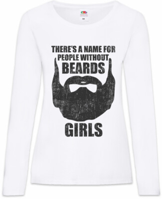 People Without Beards Damen Langarm T-Shirt Hip Beard Indie Scene Folk Fun