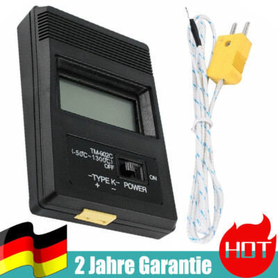 TM-902C K-Thermometer -50 13 bis 1300   Typ K Temperatur Fühler Messgerät DE