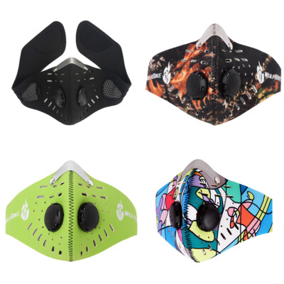 Cycling Reusable Half Face Mask Sport Filter Breathing Mask Valves Washable