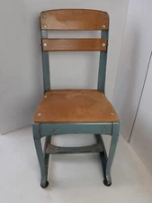 Vintage 50s American Seating Co  Envoy Metal Wood Childs School Chair  1024