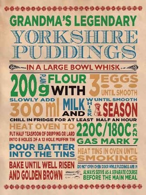 OMSC Metall-Wandschild Yorkshire Pudding 400mm x 300mm
