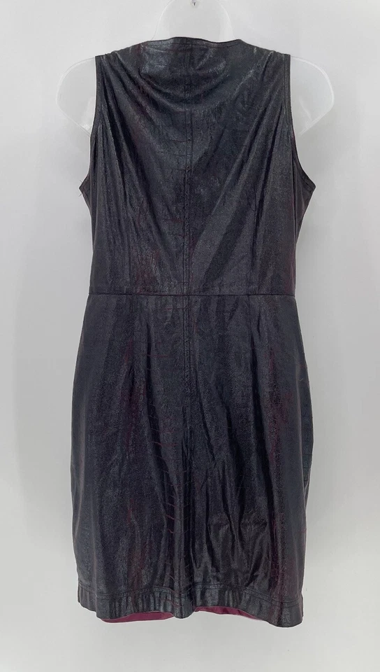 Sidecar Women’s Faux Thin Leather Goth Punk Witchy Exposed Zipper Dress Sz M - Image 3 of 4