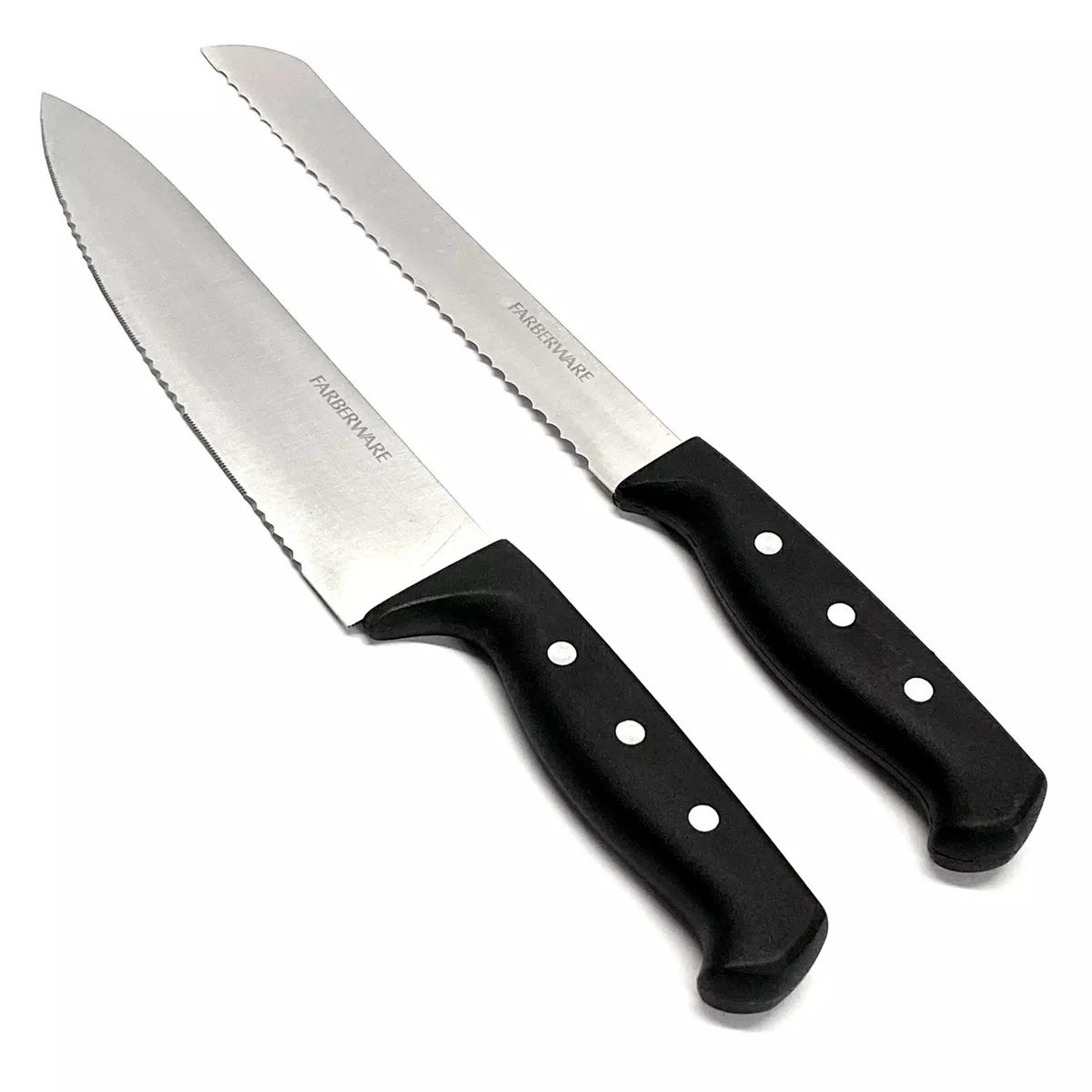 FARBERWARE Serrated Bread Knife & Chef Knife 2 pcs Kitchen Knife Set