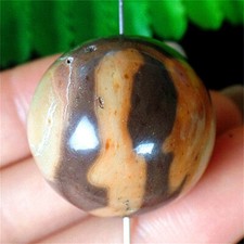 26mm Natural Coffee Australian Zebra Jasper Round Ball Bead Hole 3mm BV67453