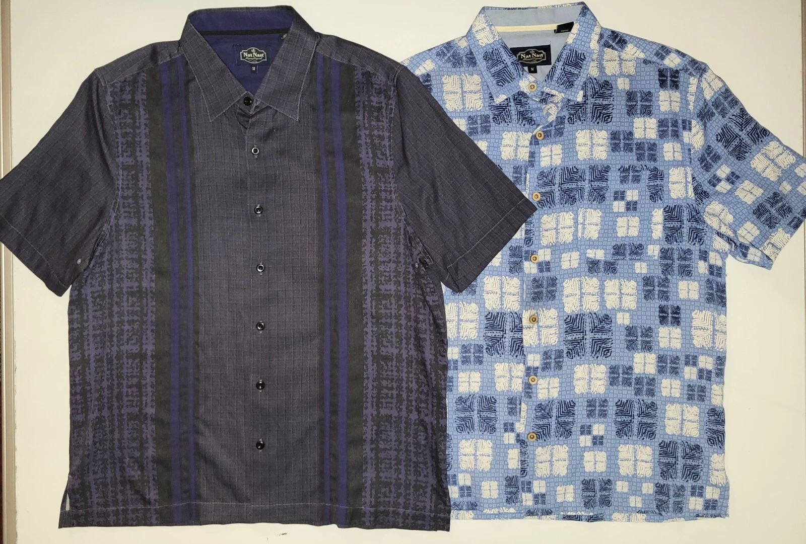 Nat Nast Shirt Lot of 2 Mens Medium Button Up Summer Beach Casual Golf Lot