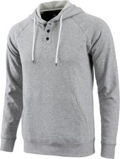 Mens Hoodie Casual Long Sleeve Pullover Sweatshirt Fashion Drawstring Henley L