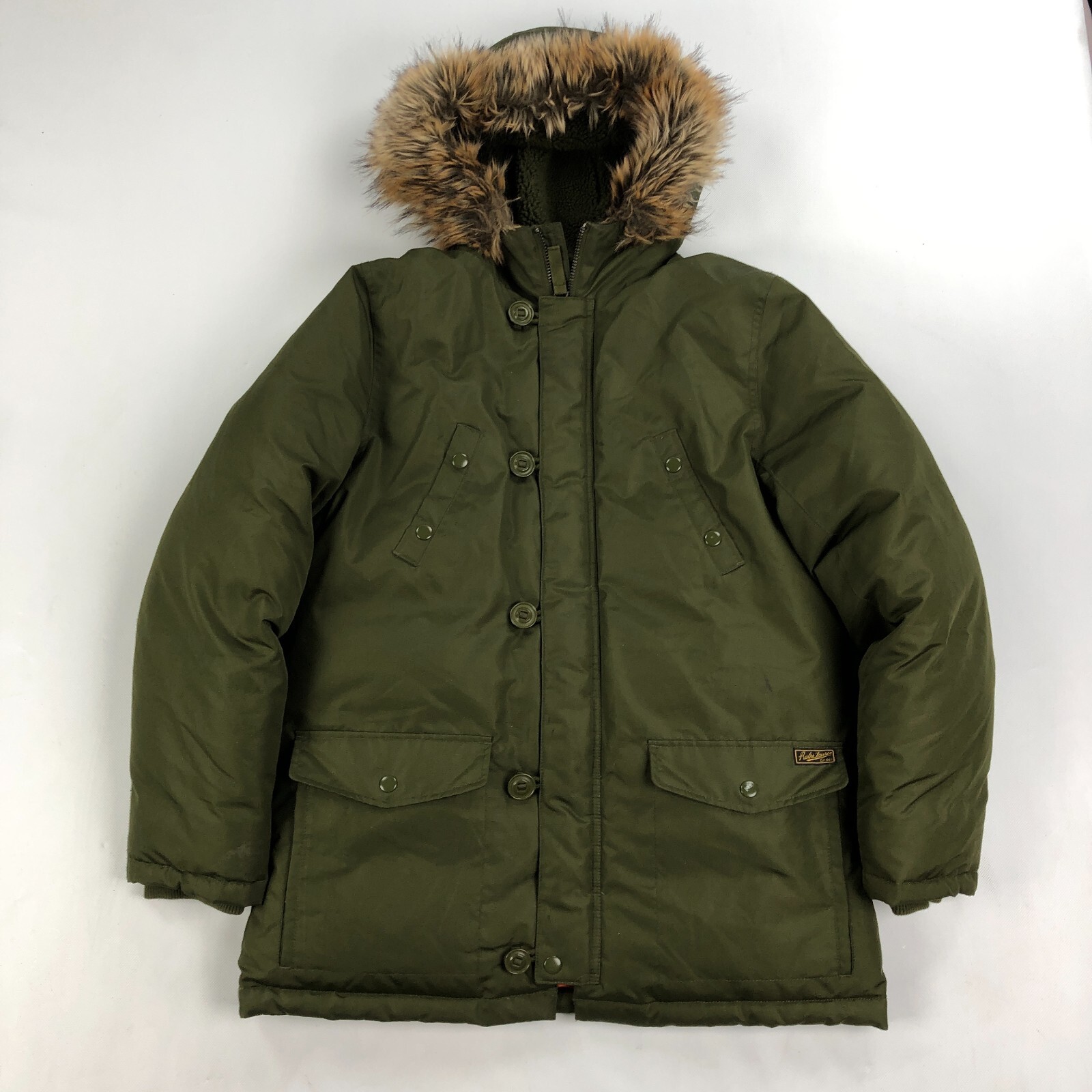 PONY Polo Ralph Lauren piumino ragazzo XL N3B parka volo verde militare puffer