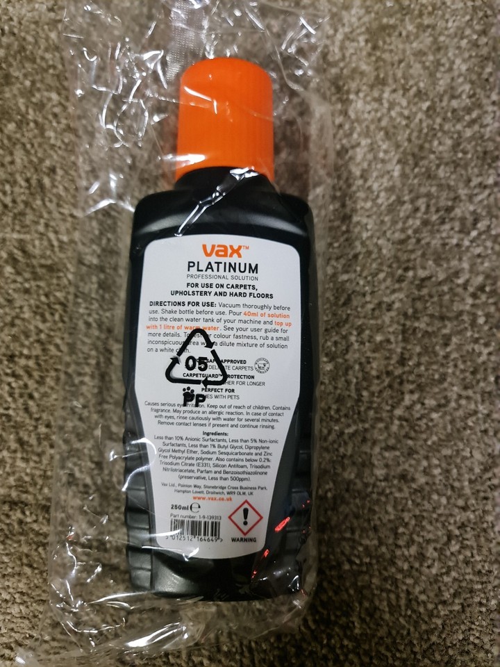 VAX 250ml Platinum Professional Carpet Cleaning Solution eBay