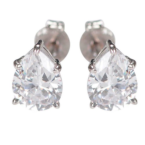 5.80 Carat D/VVS1 Pear Shape Solitaire Women's Studs In Finest 14KT White Gold - Picture 3 of 7