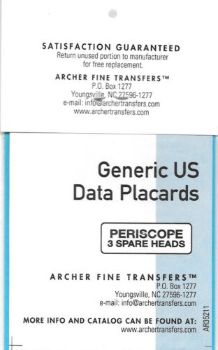 Archer U.S. Interior Plackards Transfers Decals AR35211 - Picture 2 of 2