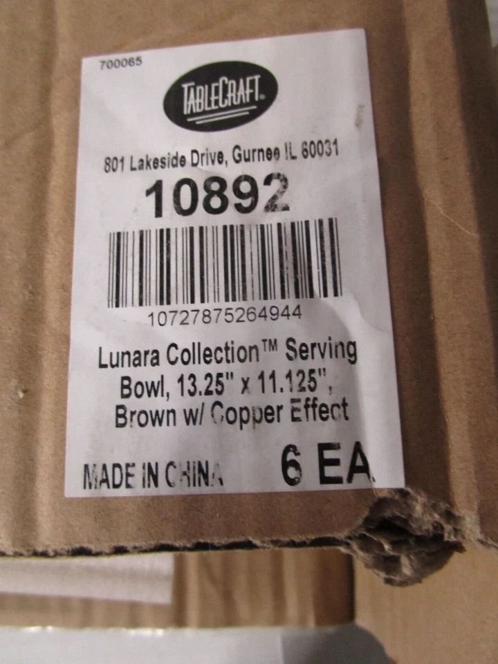 Tablecraft - Juego de 6 cuenco/plato para servir colección Lunara 13 x 11 marrón/cobre Foto 3 de 4