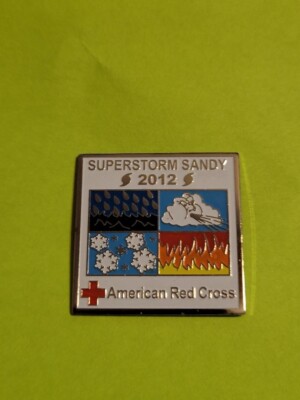 2012 HURRICANE/SUPERSTORM SANDY American Red Cross pin HARD TO FIND VERSION!!!