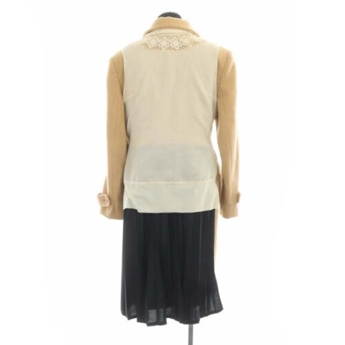 Keisuke Kanda Harench Coat Outer Long Switching Stitch Wing Button Beige  /Es Os