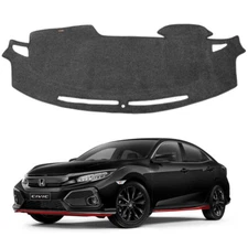 LHD Interior Dashboard Mat Pad Cover Black Grey For Honda Civic 5Dr FK 2018 19